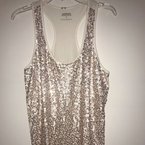 Express Rose Gold Sequin Top